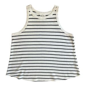 Maurices Black & White Striped Tank Top Size L NWOT